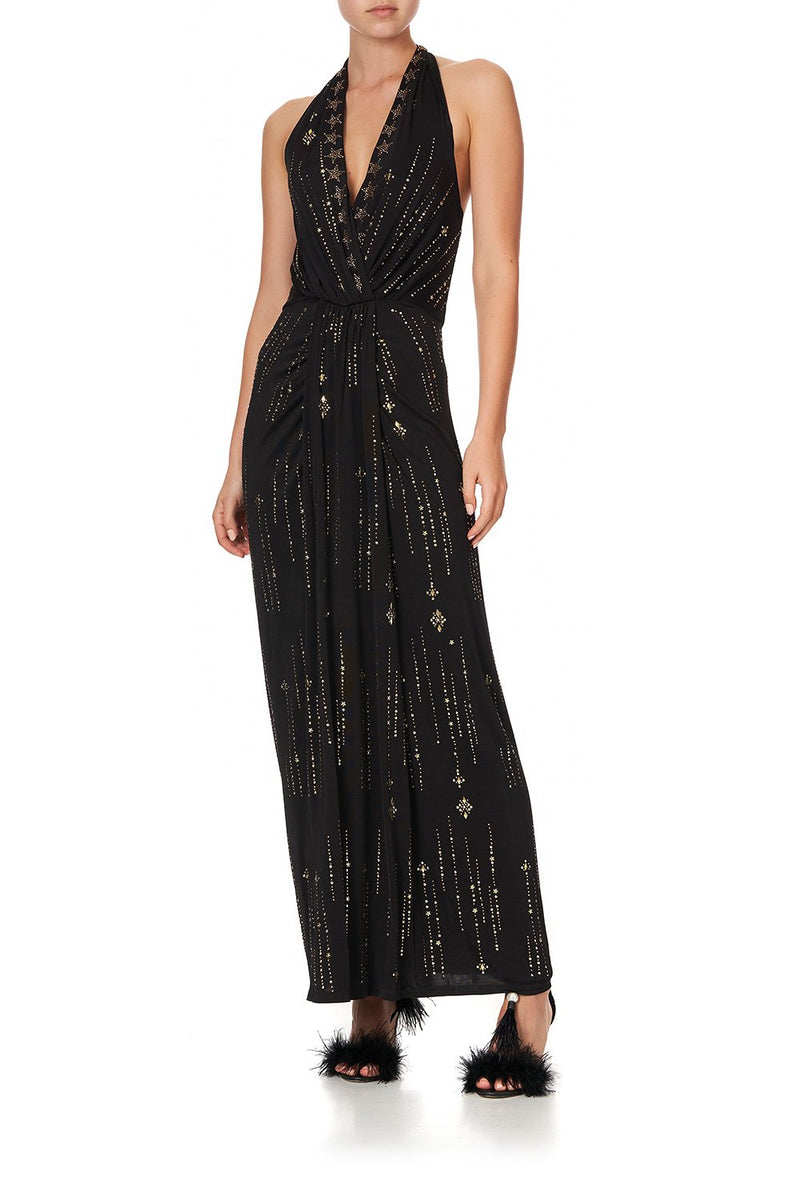 Camilla halter clearance neck dress