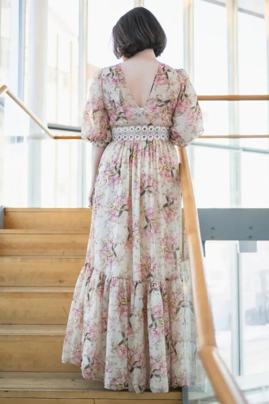 byTIMo Georgette Lace Gown VINTAGE LILIES Cint Boutique