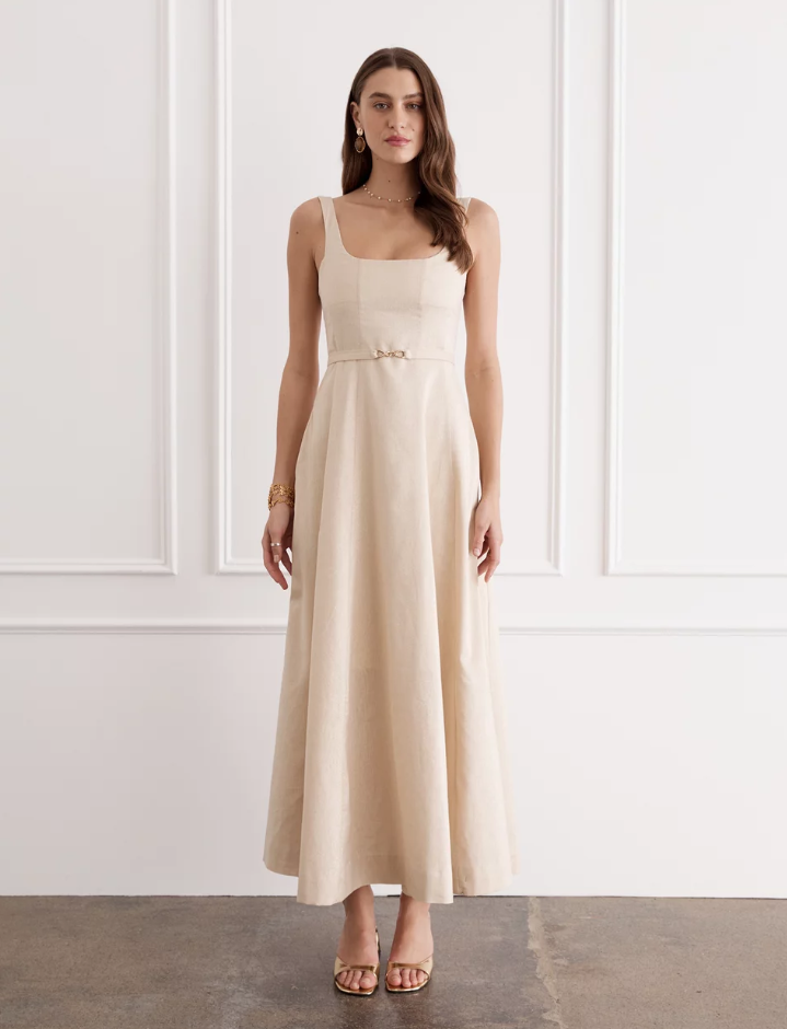 claudette silk midi dress Claudette Silk Midi Dress