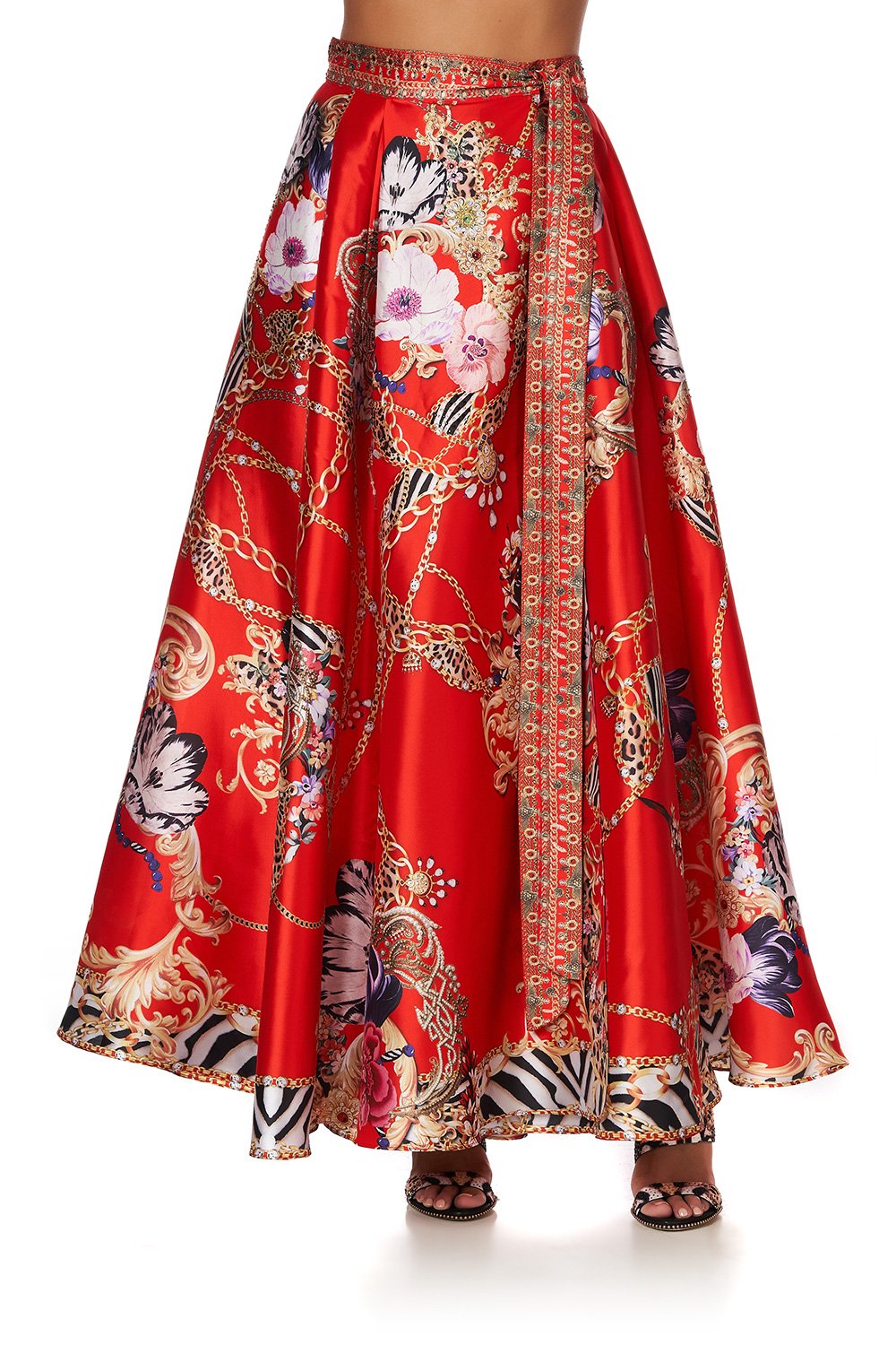 Taffeta maxi wrap skirt hot sale