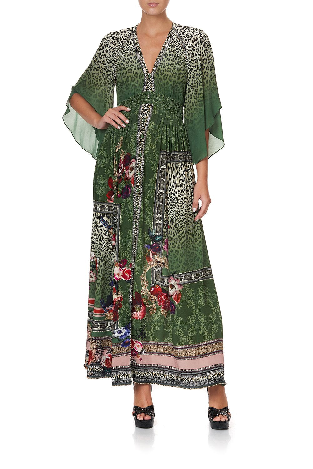 CAMILLA LONG DRESS W SMOCKED WAIST TALES OF TIME Cint Boutique